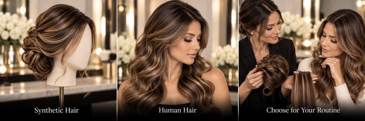 Synthetic and human hair: choosing your piece